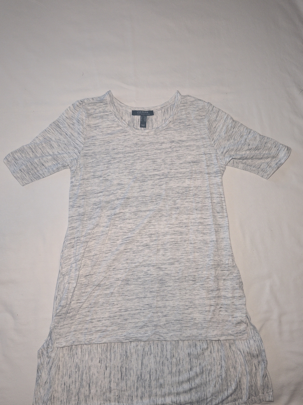 Lisa Rinna Collection Light Gray Short Sleeve Tunic